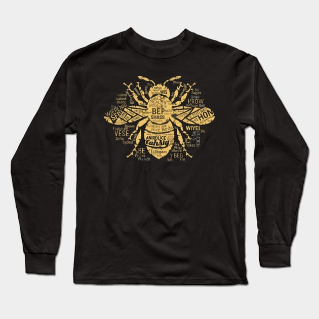 Inspirational Buzz: The Wordy Wings of Wisdom Long Sleeve T-Shirt by WEARWORLD